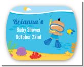 Under the Sea Hispanic Baby Boy Snorkeling - Personalized Baby Shower Rounded Corner Stickers