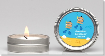 Under the Sea Hispanic Baby Boy Twins Snorkeling - Baby Shower Candle Favors