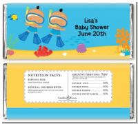 Under the Sea Hispanic Baby Boy Twins Snorkeling - Personalized Baby Shower Candy Bar Wrappers