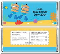 Under the Sea Hispanic Baby Boy Twins Snorkeling - Personalized Baby Shower Candy Bar Wrappers