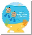 Under the Sea Hispanic Baby Boy Twins Snorkeling - Personalized Baby Shower Centerpiece Stand thumbnail