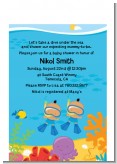 Under the Sea Hispanic Baby Boy Twins Snorkeling - Baby Shower Petite Invitations