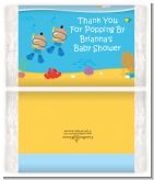 Under the Sea Hispanic Baby Boy Twins Snorkeling - Personalized Popcorn Wrapper Baby Shower Favors