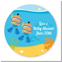Under the Sea Hispanic Baby Boy Twins Snorkeling - Personalized Baby Shower Table Confetti