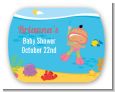 Under the Sea Hispanic Baby Girl Snorkeling - Personalized Baby Shower Rounded Corner Stickers thumbnail