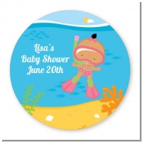 Under the Sea Hispanic Baby Girl Snorkeling - Personalized Baby Shower Table Confetti