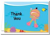Under the Sea Hispanic Baby Girl Snorkeling - Baby Shower Thank You Cards