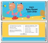 Under the Sea Hispanic Baby Girl Twins Snorkeling - Personalized Baby Shower Candy Bar Wrappers