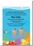 Under the Sea Hispanic Baby Girl Twins Snorkeling - Baby Shower Petite Invitations