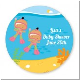 Under the Sea Hispanic Baby Girl Twins Snorkeling - Personalized Baby Shower Table Confetti