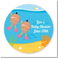 Under the Sea Hispanic Baby Girl Twins Snorkeling - Personalized Baby Shower Table Confetti