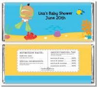 Under the Sea Hispanic Baby Snorkeling - Personalized Baby Shower Candy Bar Wrappers