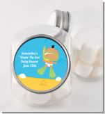 Under the Sea Hispanic Baby Snorkeling - Personalized Baby Shower Candy Jar