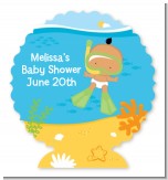 Under the Sea Hispanic Baby Snorkeling - Personalized Baby Shower Centerpiece Stand