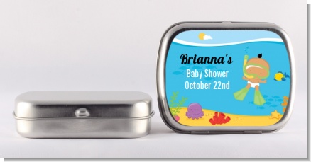 Under the Sea Hispanic Baby Snorkeling - Personalized Baby Shower Mint Tins