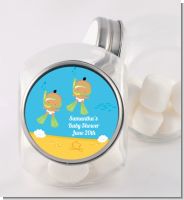 Under the Sea Hispanic Baby Twins Snorkeling - Personalized Baby Shower Candy Jar