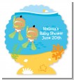 Under the Sea Hispanic Baby Twins Snorkeling - Personalized Baby Shower Centerpiece Stand thumbnail