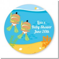 Under the Sea Hispanic Baby Twins Snorkeling - Personalized Baby Shower Table Confetti