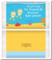 Under the Sea Twin Babies Snorkeling - Personalized Popcorn Wrapper Baby Shower Favors
