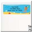 Under the Sea African American Baby Girl Snorkeling - Baby Shower Return Address Labels thumbnail