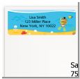 Under the Sea African American Baby Snorkeling - Baby Shower Return Address Labels thumbnail