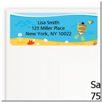 Under the Sea African American Baby Snorkeling - Baby Shower Return Address Labels