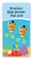 Under the Sea African American Baby Twins Snorkeling - Custom Rectangle Baby Shower Sticker/Labels thumbnail