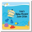 Under the Sea Asian Baby Boy Snorkeling - Personalized Baby Shower Card Stock Favor Tags thumbnail