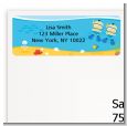 Under the Sea Asian Baby Boy Twins Snorkeling - Baby Shower Return Address Labels thumbnail