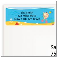 Under the Sea Asian Baby Girl Snorkeling - Baby Shower Return Address Labels