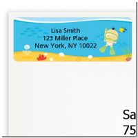 Under the Sea Asian Baby Snorkeling - Baby Shower Return Address Labels