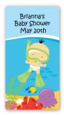 Under the Sea Asian Baby Snorkeling - Custom Rectangle Baby Shower Sticker/Labels