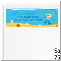 Under the Sea Baby Boy Snorkeling - Baby Shower Return Address Labels