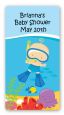 Under the Sea Baby Boy Snorkeling - Custom Rectangle Baby Shower Sticker/Labels thumbnail