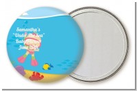 Under the Sea Baby Girl Snorkeling - Personalized Baby Shower Pocket Mirror Favors