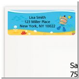 Under the Sea Hispanic Baby Boy Snorkeling - Baby Shower Return Address Labels