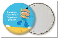 Under the Sea Hispanic Baby Boy Snorkeling - Personalized Baby Shower Pocket Mirror Favors