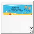 Under the Sea Hispanic Baby Boy Twins Snorkeling - Baby Shower Return Address Labels thumbnail