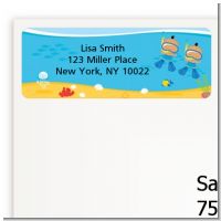 Under the Sea Hispanic Baby Boy Twins Snorkeling - Baby Shower Return Address Labels