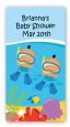 Under the Sea Hispanic Baby Boy Twins Snorkeling - Custom Rectangle Baby Shower Sticker/Labels thumbnail