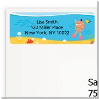 Under the Sea Hispanic Baby Girl Snorkeling - Baby Shower Return Address Labels