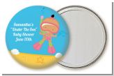 Under the Sea Hispanic Baby Girl Snorkeling - Personalized Baby Shower Pocket Mirror Favors