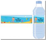 Under the Sea Hispanic Baby Girl Snorkeling - Personalized Baby Shower Water Bottle Labels