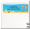 Under the Sea Hispanic Baby Girl Twins Snorkeling - Baby Shower Return Address Labels thumbnail