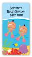 Under the Sea Hispanic Baby Girl Twins Snorkeling - Custom Rectangle Baby Shower Sticker/Labels thumbnail