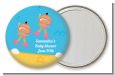 Under the Sea Hispanic Baby Girl Twins Snorkeling - Personalized Baby Shower Pocket Mirror Favors thumbnail