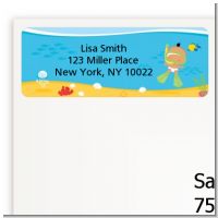 Under the Sea Hispanic Baby Snorkeling - Baby Shower Return Address Labels