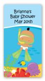 Under the Sea Hispanic Baby Snorkeling - Custom Rectangle Baby Shower Sticker/Labels