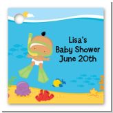 Under the Sea Hispanic Baby Snorkeling - Personalized Baby Shower Card Stock Favor Tags