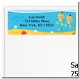 Under the Sea Hispanic Baby Twins Snorkeling - Baby Shower Return Address Labels thumbnail